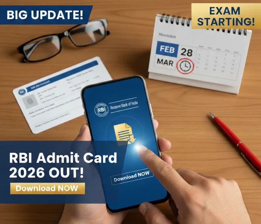 RBI Office Attendant Admit Card 2026: एडमिट कार्ड जारी, 28 फरवरी से परीक्षा शुरू